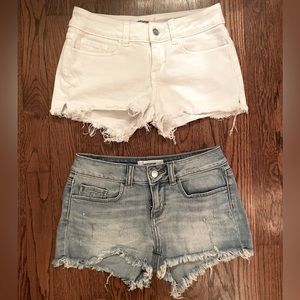 VS Pink Low Rise Jean Cut Off Shorts Size 0